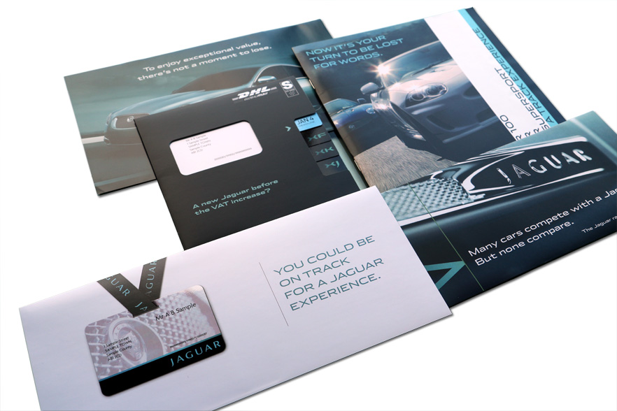 Selection of direct mail brochures for Jaguar cars