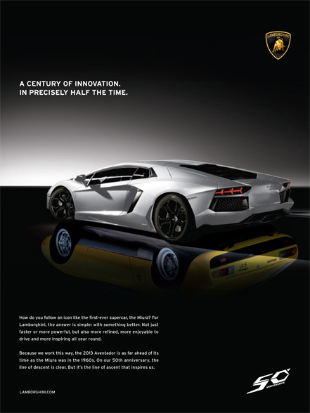 Lamborghini 50th Anniversary Press Advertisment